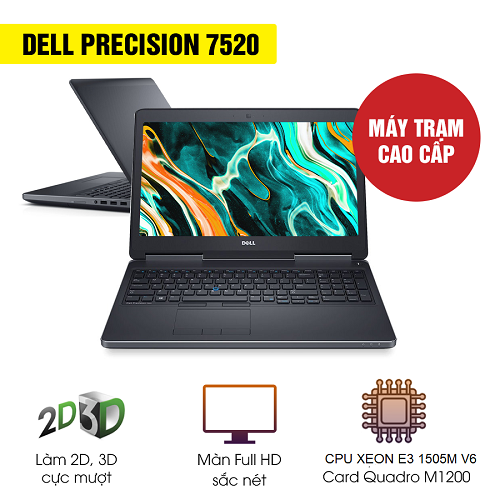 Dell Precision 7520 Xeon E3 1505M V6 | RAM 16GB| SSD 512GB | NVIDIA Quadro M1200 4G | 15.6" Full HD - Xách Tay USA